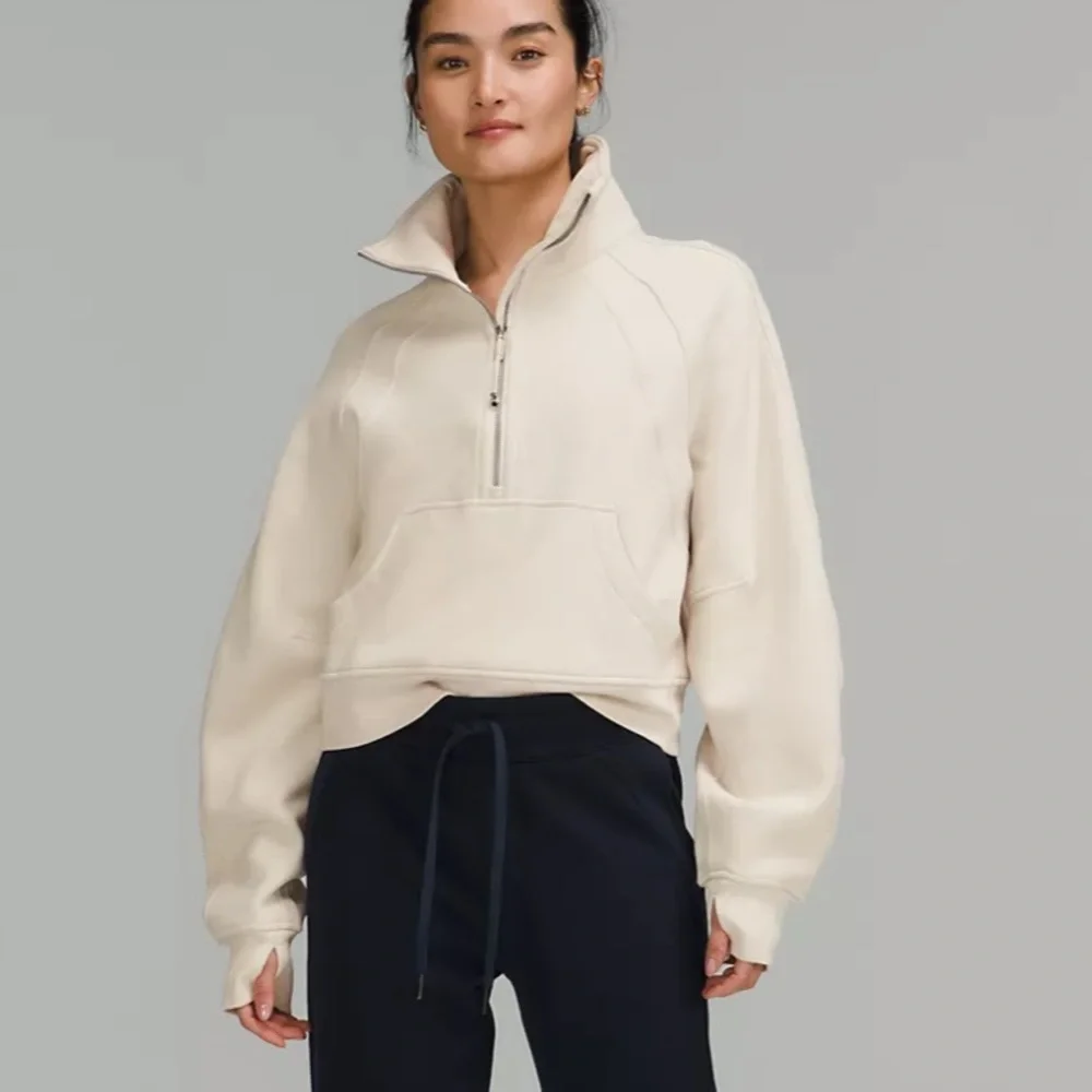 Lululemon Scuba Oversized Funnel Neck Half-Zip White Opal Size XS/S - Picture 3 of 9